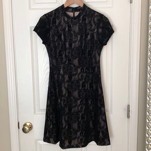 Cynthia Steffe black lace skater dress. Sz 2